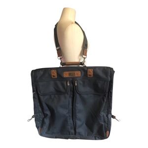 1980s Skyway Black and Brown Men's Hanging Luggage Bag